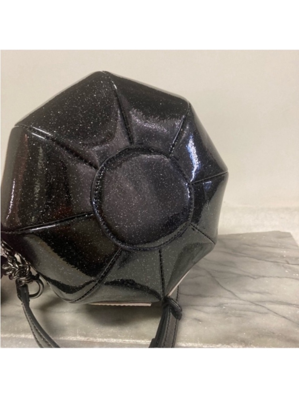 Halloween Pumpkin Crossbody Bag Sparkly Black Glow in the Dark New - Picture 5 of 7